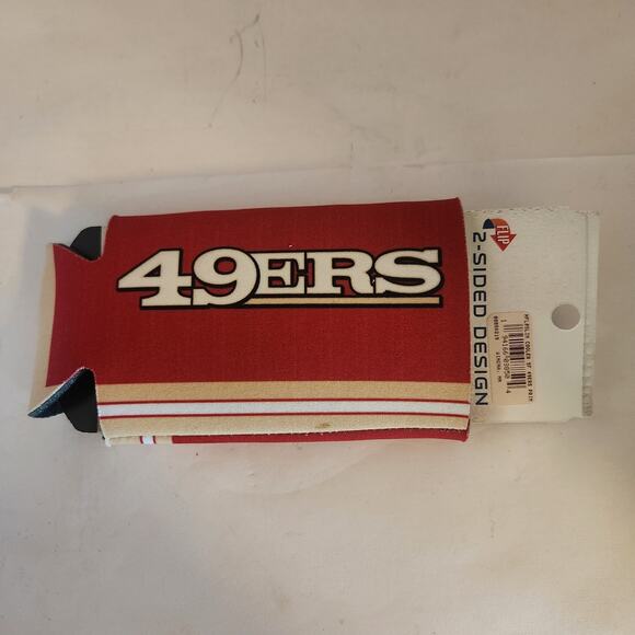 NFL San Fransisco 49ers 2 sided Slim Can 12oz Can Cooler New with Tags - Picture 3 of 3